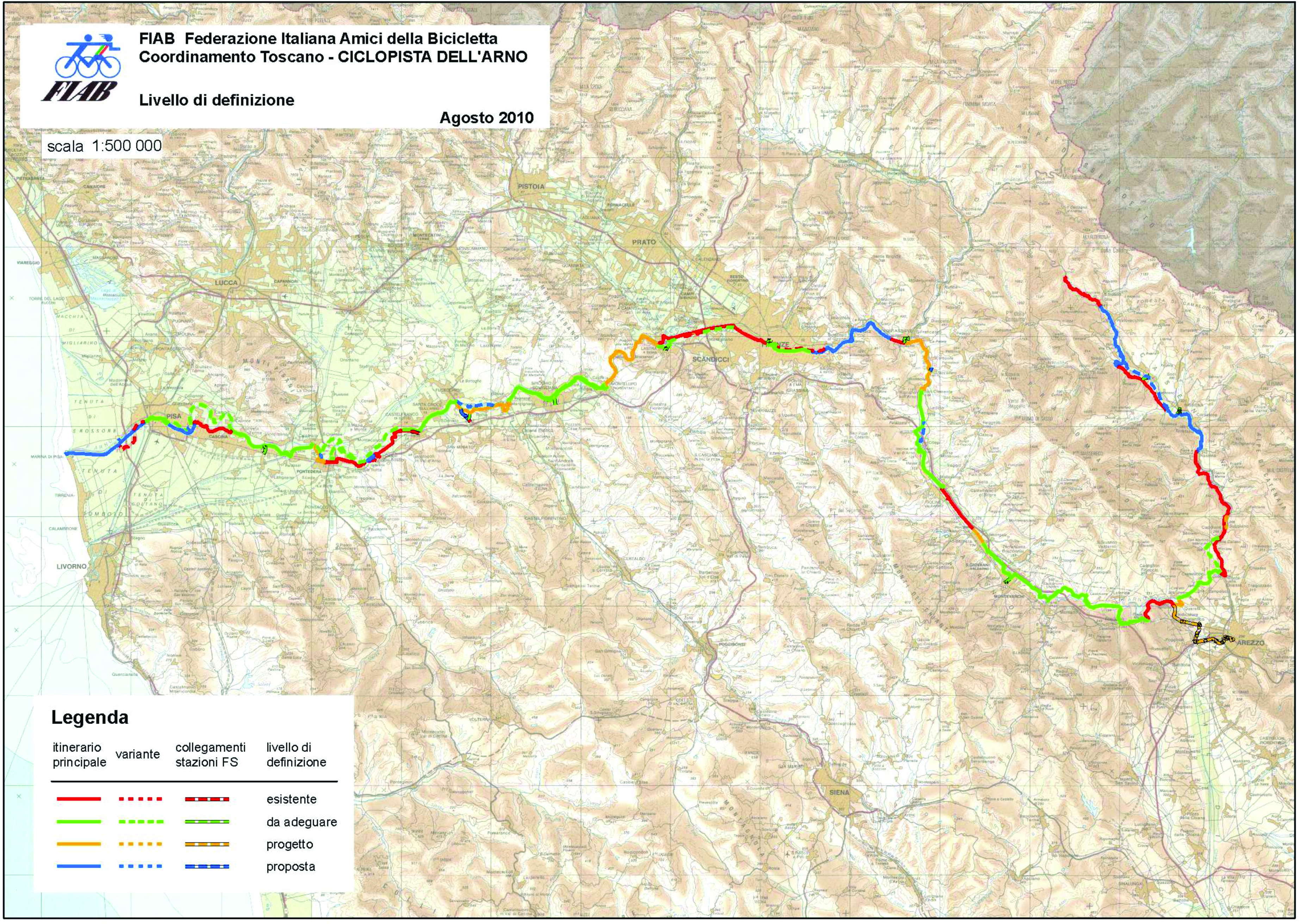 Mappa Percorso Fiume Arno